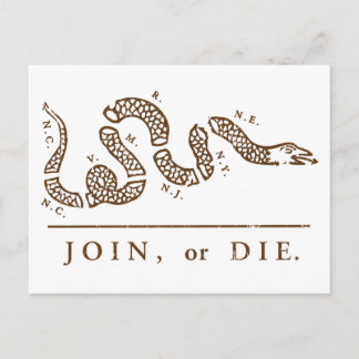 Join or Die Libertarian Postcard