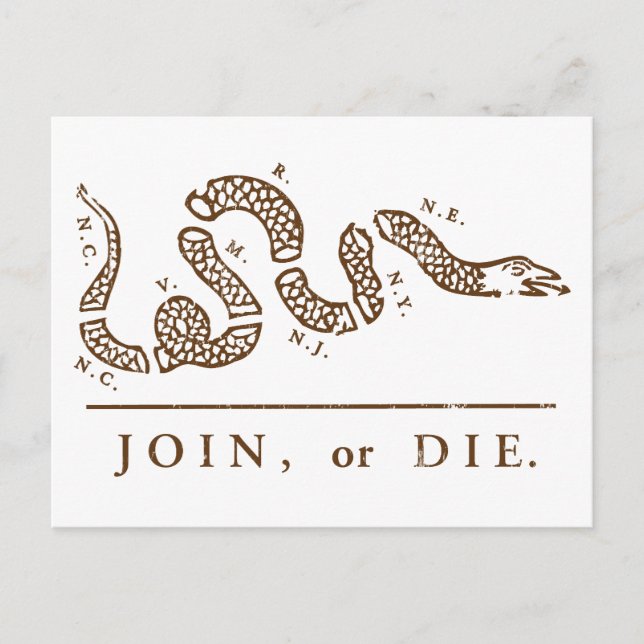 Join or Die Libertarian  Postcard (Front)