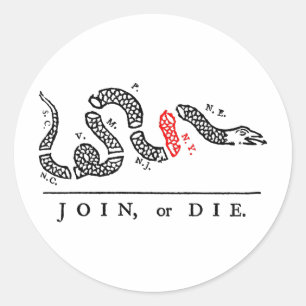 JOIN, or DIE New York Classic Round Sticker