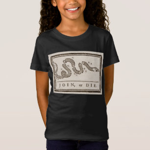 Join or Die Rattlesnake: Cartoon Benjamin Franklin T-Shirt