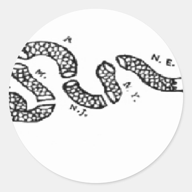 Join Or Die Snake Classic Round Sticker (Front)