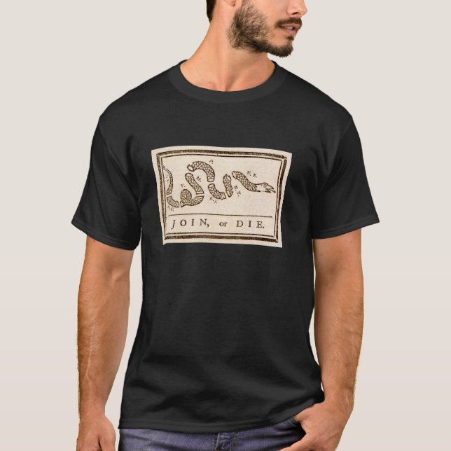 Join Or Die Snake US History Long Sleeve T Shirt (Front)