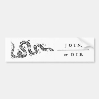 Join or Die (white) Bumper Sticker