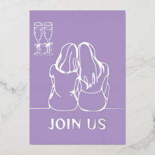 Join our engagement party foil holiday card