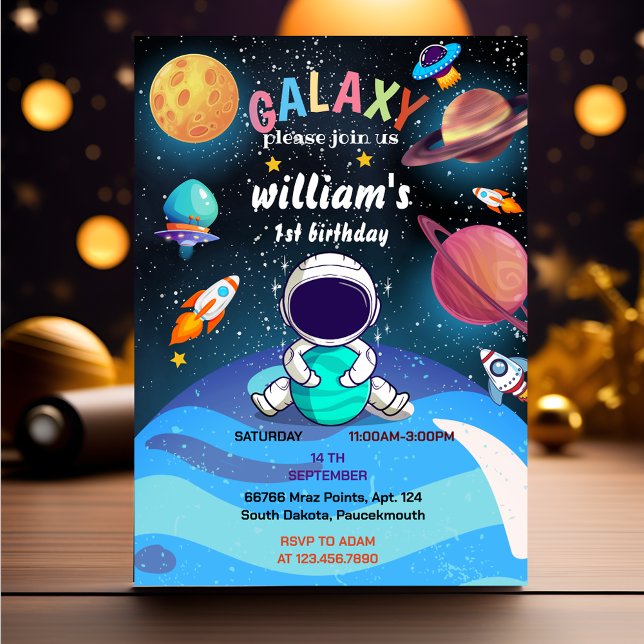 Join Planet Alien Stars Space galaxy 1st Birthday Invitation (Creator Uploaded)