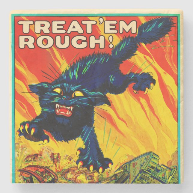 Join Tank Corp Black Cat Stone Coaster (Front)