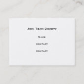 Join Team Dignity - No Bullying Business Cards (Back)