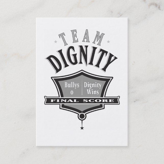 Join Team Dignity - No Bullying Business Cards (Front)