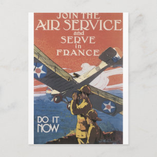 "Join the Air Service" circa 1917 Postcard