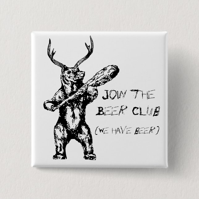 Join the Beer Club 15 Cm Square Badge (Front)