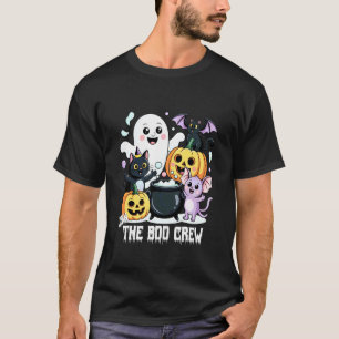 Join The Boo Crew Cute Halloween Ghost Cat Pumpkin T-Shirt