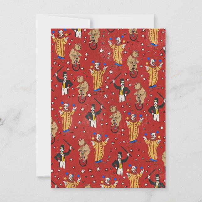 Join The Circus Pattern Invitation (Front)