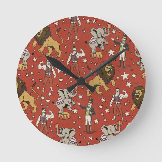 Join The Circus Pattern Round Clock (Front)