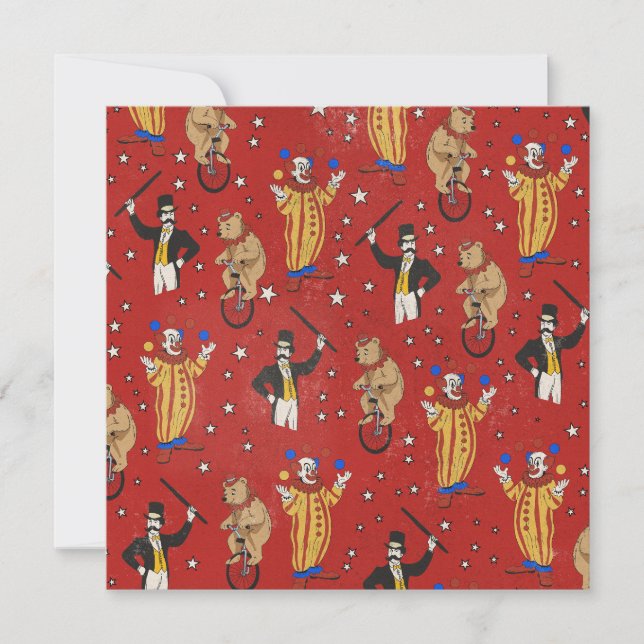 Join The Circus Pattern Thank You Card (Front)