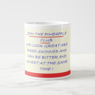 JOIN THE CLUB FUN MESSAGE BLUE AND RED LARGE COFFEE MUG