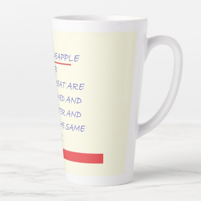 JOIN THE CLUB FUN MESSAGE BLUE AND RED LATTE MUG (Right)