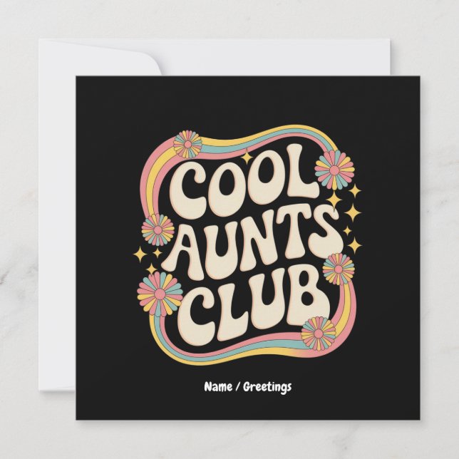 Join the Cool Aunts Club Funny Oversized Graphic Invitation (Front)