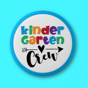 Join the Crew! Cute, colourful kindergarten Kids 6 Cm Round Badge
