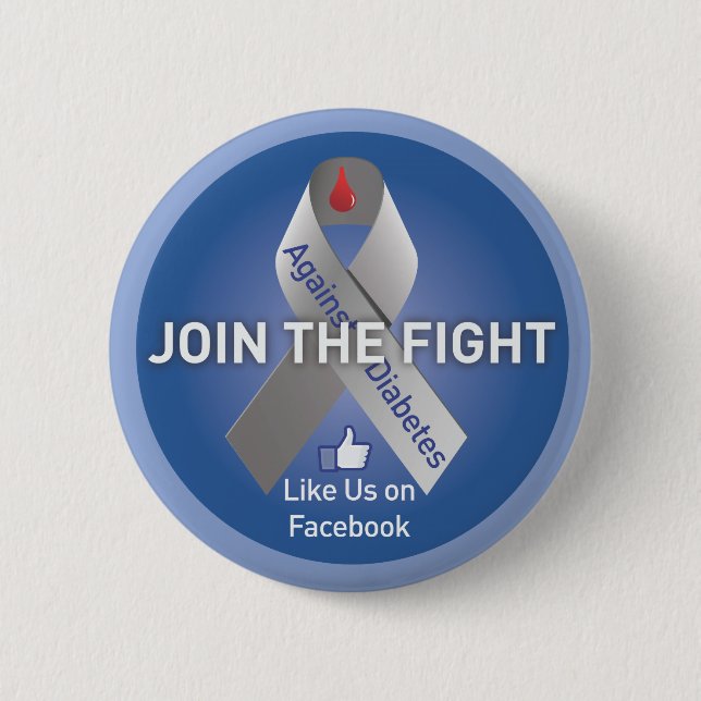 Join The Fight Against Diabetes 6 Cm Round Badge (Front)