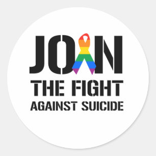 Join the fight against gay suicide classic round sticker