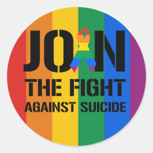 Join the fight against gay suicide classic round sticker