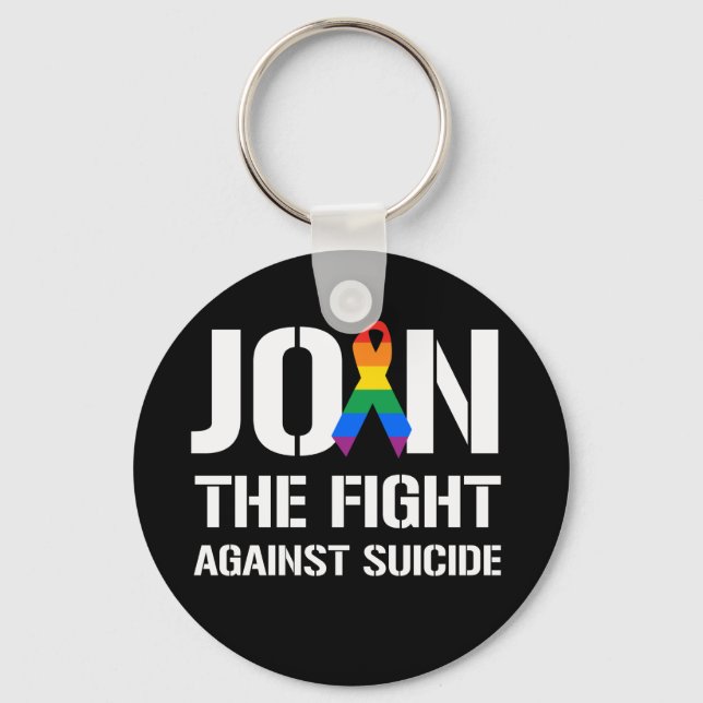 Join the fight against LGBT suicide Key Ring (Front)