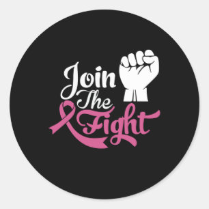 Join The Fight Family Matching Breast Cancer Gift Classic Round Sticker