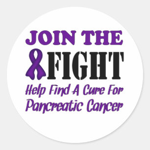 Join The Fight Find A Cure For Pancreatic Cancer Classic Round Sticker