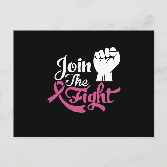 Join The Fight Support Breast Cancer Awareness Postcard (Front)