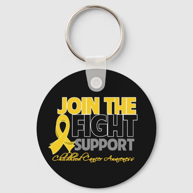Join The Fight Support Childhood Cancer Awareness Key Ring (Front)