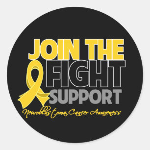 Join The Fight Support Neuroblastoma Awareness Classic Round Sticker