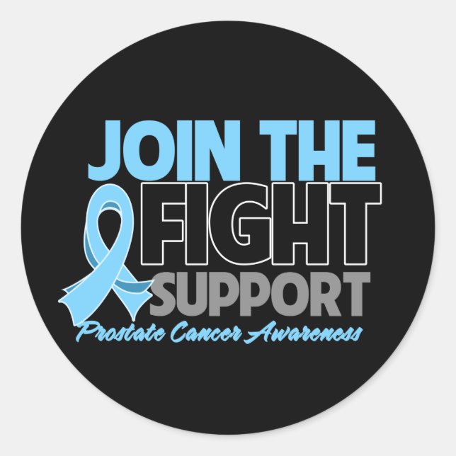 Join The Fight Support Prostate Cancer Awareness Classic Round Sticker (Front)