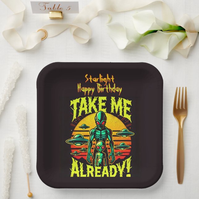 Join the Intergalactic Adventure Today! Paper Plate (Wedding)