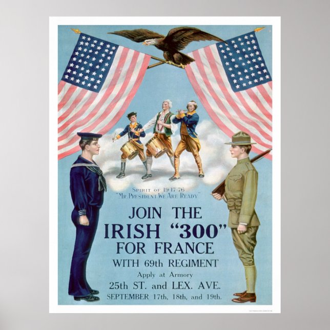 Join the Irish "300" for France (US02064) Poster (Front)