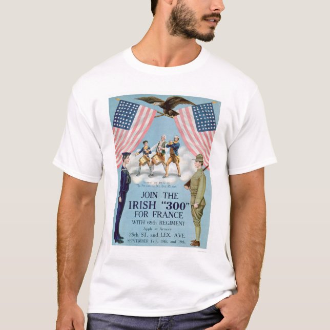 Join the Irish "300" for France (US02064) T-Shirt (Front)