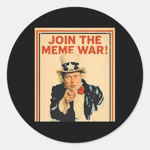 Join The Meme War Trump Classic Round Sticker