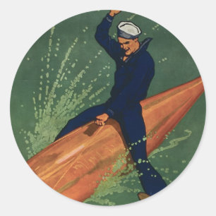 Join the Navy Classic Round Sticker