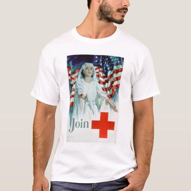 Join the Red Cross - American Flag (US00310) T-Shirt (Front)