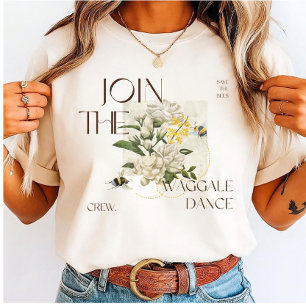 join the waggle dance crew. vintage bee shirt f