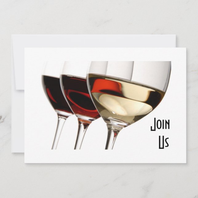 JOIN US - ADULT PARTY INVITATION WITH WINE GLASSES (Front)