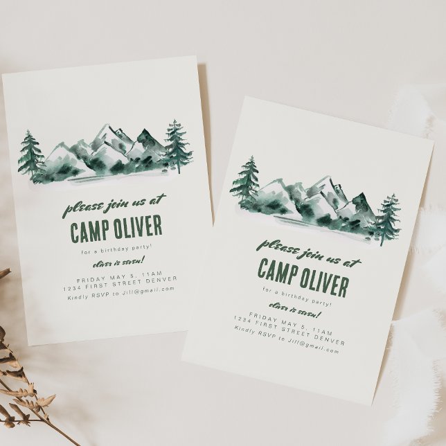 Join us at Camp Mountain Theme Birthday Invitation (Creator Uploaded)