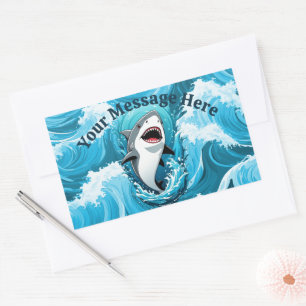 Join Us For a Bite Shark Rectangular Sticker