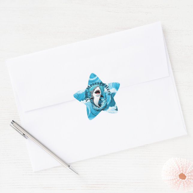 Join Us For a Bite Shark Star Sticker (Envelope)