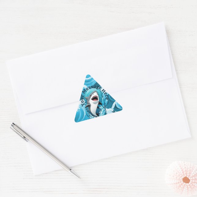 Join Us For a Bite Shark Triangle Sticker (Envelope)