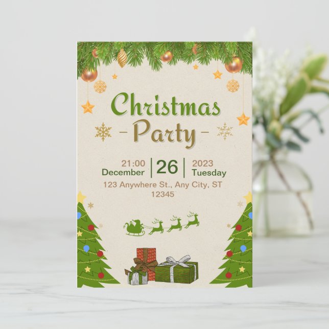 Join Us for a Festive Christmas Party Invitation (Standing Front)
