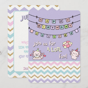 Join us for A LOTL fun! Birthday Axolotl  Invitation