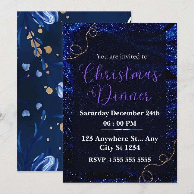 Join Us for a Magical Christmas Dinner invitation! Invitation (Front/Back)