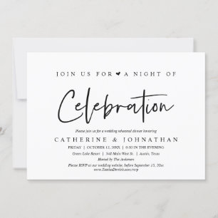 Join us for a night of celebration, Wed Rehearsal Invitation