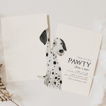 Join us for a Pawty Dalmatian Dog Theme Birthday  Invitation<br><div class="desc">Celebrate with a paw-some invitation to a dog-themed birthday party, featuring an adorable illustration of a playful Dalmatian puppy on the front that wraps around to the back for a charming, cohesive look. The front of the invite showcases the party details—date, time, location, and RSVP information—beautifully integrated with the whimsical...</div>