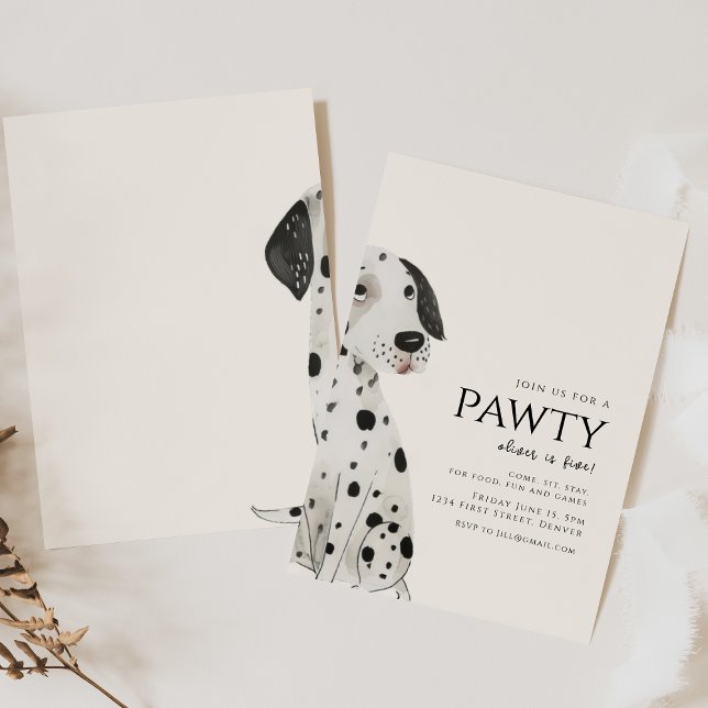 Join us for a Pawty Dalmatian Dog Theme Birthday  Invitation (Creator Uploaded)